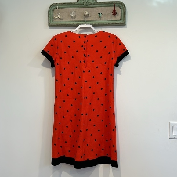 Vintage 90s chetta B ladybug red black dot embroidered mini dress size 10 - Picture 6 of 7